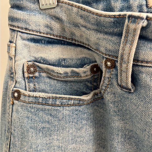 We The Free Vintage Style CRVY High Rise Raw Hem Straight Leg Jeans Size 26 - Picture 6 of 17